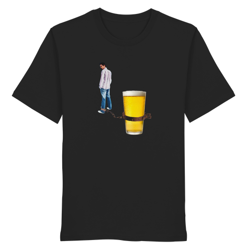 BIER KETTE Meme Shirt in Schwarz, Freisteller der Vorderansicht