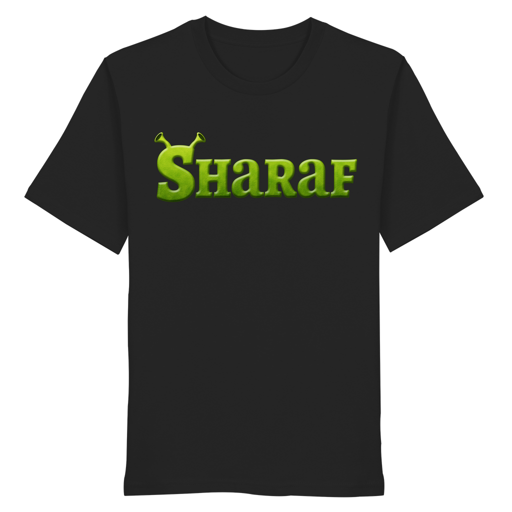BINIT OHNE ODER MIT SHARAF Meme Shirt in Schwarz, Freisteller der Vorderansicht