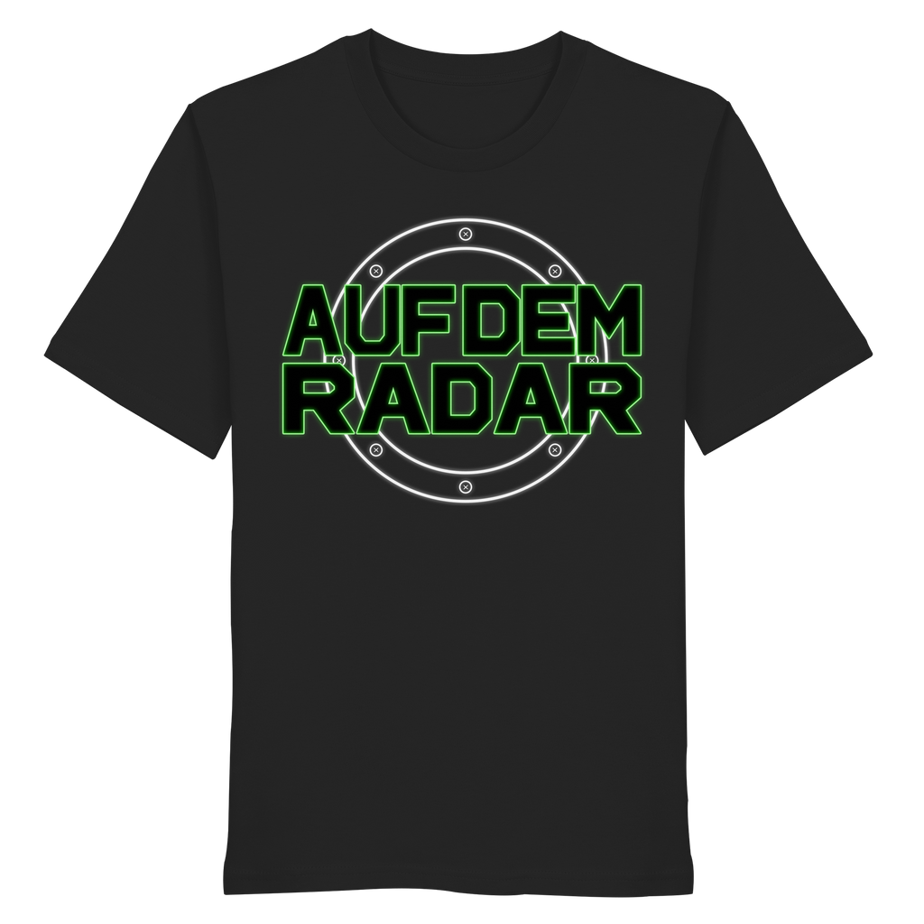 AUF DEM RADAR Meme Shirt in Schwarz, Freisteller der Vorderansicht