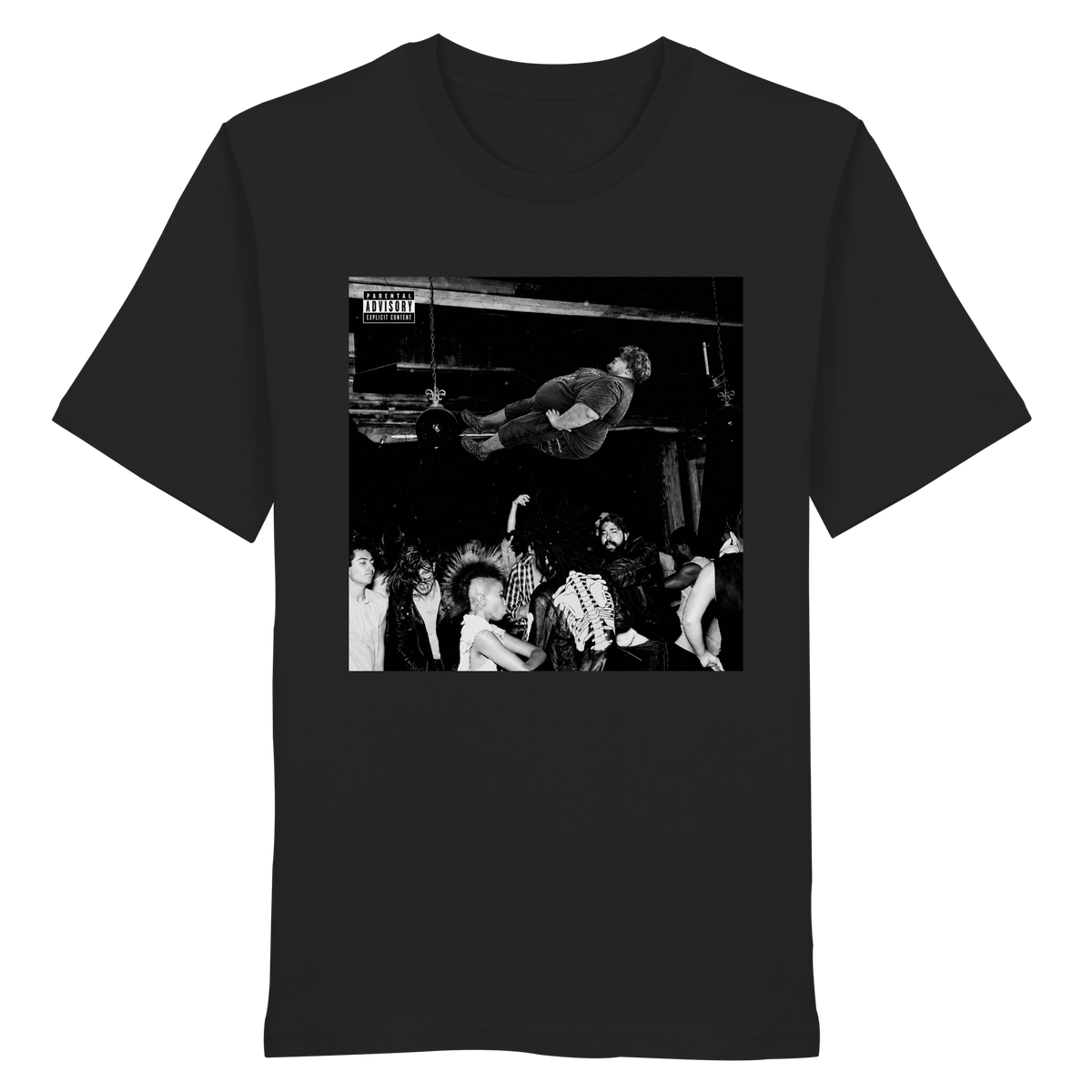 Playboi Carti x Rainer Winkler Meme Shirt in Schwarz, Freisteller der Vorderansicht