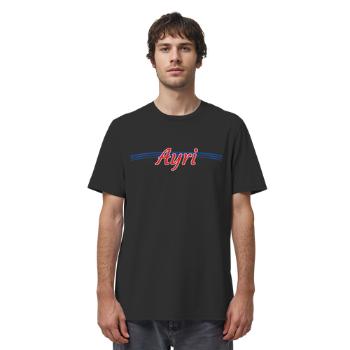 Mann trägt AYRI AYRAN Meme Shirt in Schwarz, Vorderansicht