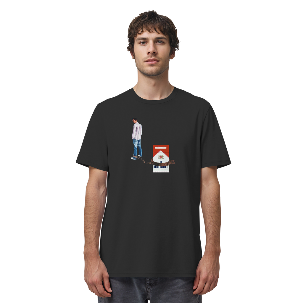 Mann trägt KIPPEN KETTE Meme Shirt in Schwarz, Vorderansicht