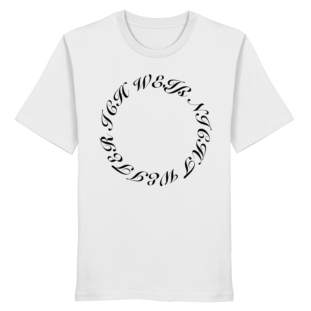 „Ich weiß nicht weiter“ Meme Shirt in Weiß, Freisteller der Vorderansicht